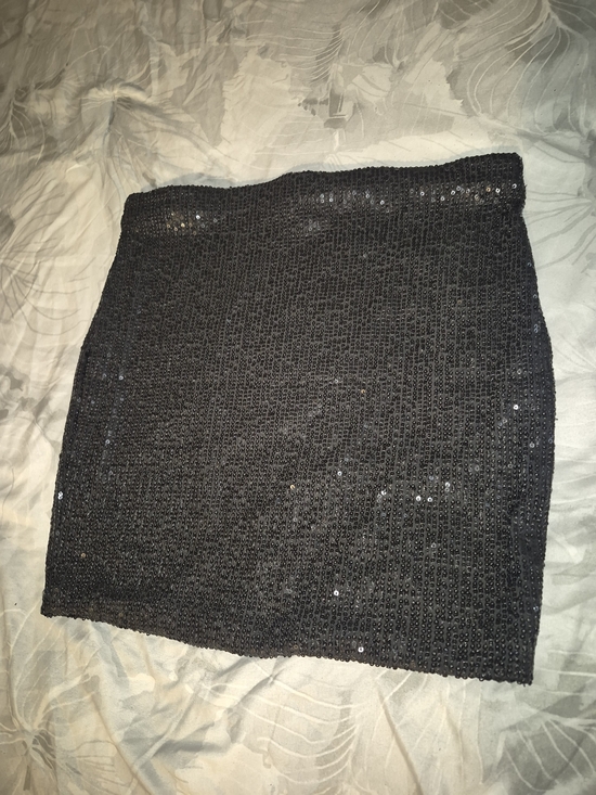 Dresses & Skirts - Sparkle-Trim Black Sequin Mini Skirt
